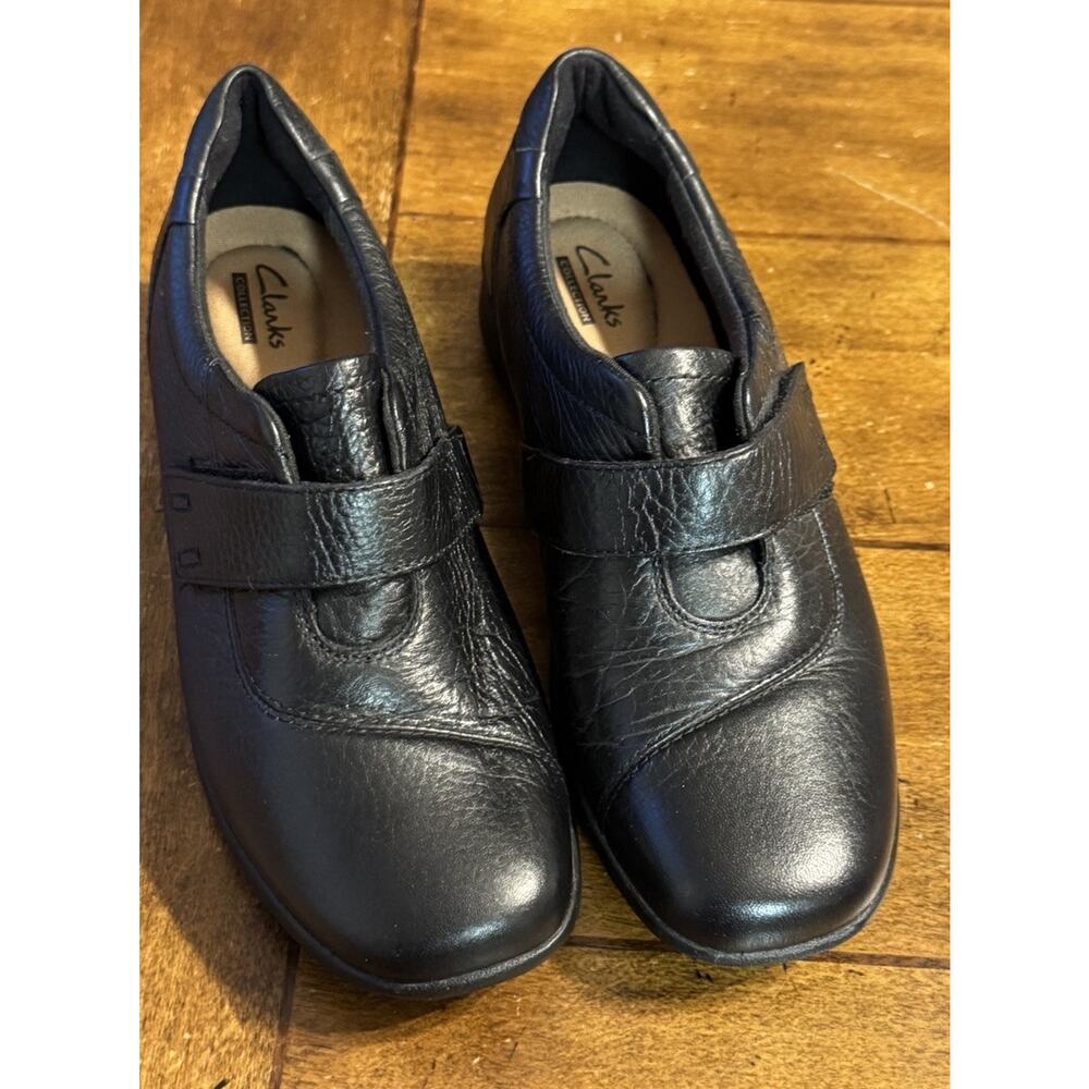 Clarks Womens Gael Bombay Black Loafer Flat Shoes Leather Size 7